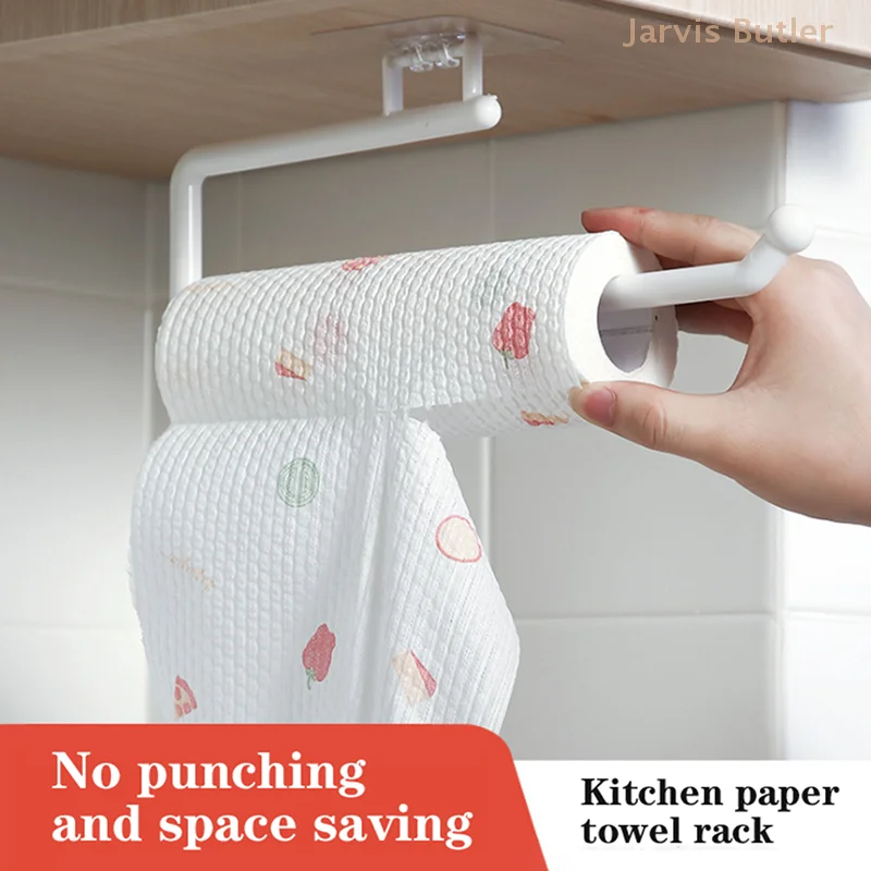 

Metal Under Cabinet Paper Roll Rack Towel Holder Tissue Hanger Kitchen Home Doo