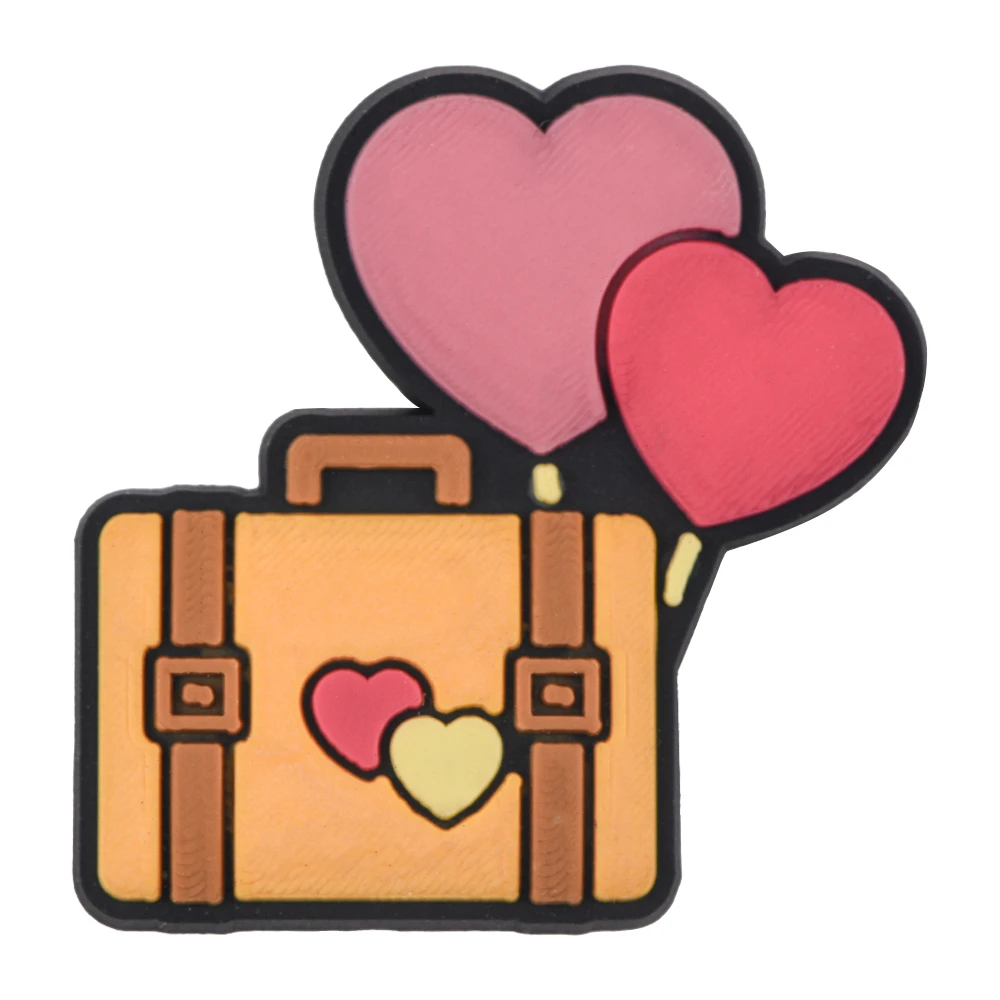 Lovely Colorful Heart Shoe Charms Pink Plane Cute White Ghost Shoe Decoration Cartoon Dog Clog Charms Valentine's Day Gifts