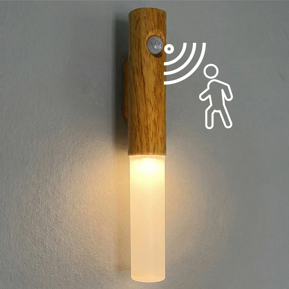 Intelligentes Bewegungssensor-Nachtlicht LED Wiederaufladbare Magnetische Wandlampe Tragbar für Flur Schlafzimmer Treppen Badezimmer Schränke Dekoration