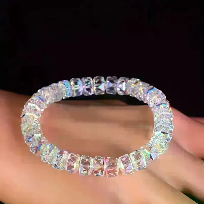New 1PC Natural Opal Bracelet Stretchable Elastic Cord Jewelry Helps Maintain Emotional Balance