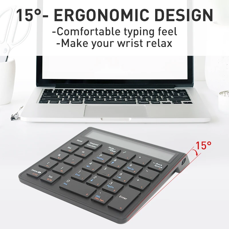 Imagem -06 - Teclado Numérico Eletrônico sem Fio e Calculadora em com Display Lcd Teclado Numérico Calculadora Bluetooth 12 Dígitos