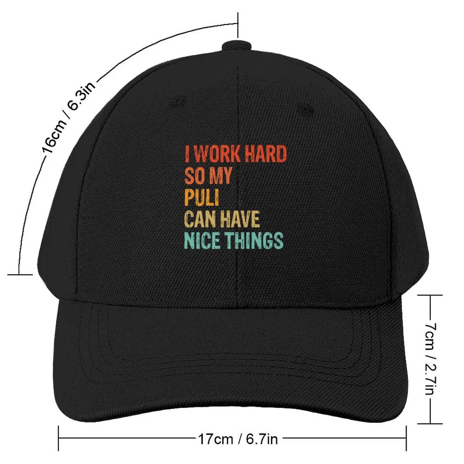 I Work Hard So My Puli Can Have Nice Things - Funny Distressed Puli Dog GiftCap Baseball Cap Anime Ball Cap For Girls Men's