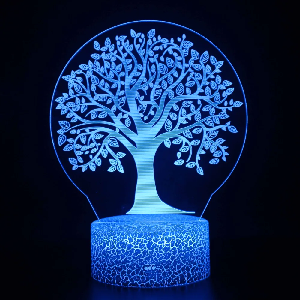 

Acrylic LED Night Light Lucky Tree Figure Nightlight Child Kids Bedroom Sleep Lights Gift for Home Office Decor Table Lamps