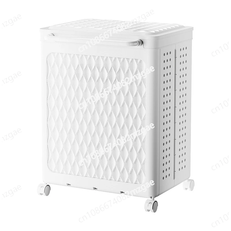 

Laundry basket Foldable household bathroom Laundry storage basket with wheels