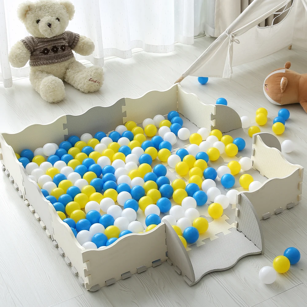 クラッシュプルーフ 100個パック カラフルなボールピットボール 子供用 プラスチックボール 幼児用 ボールピット プレイテント トンネル ベビープールおもちゃ
