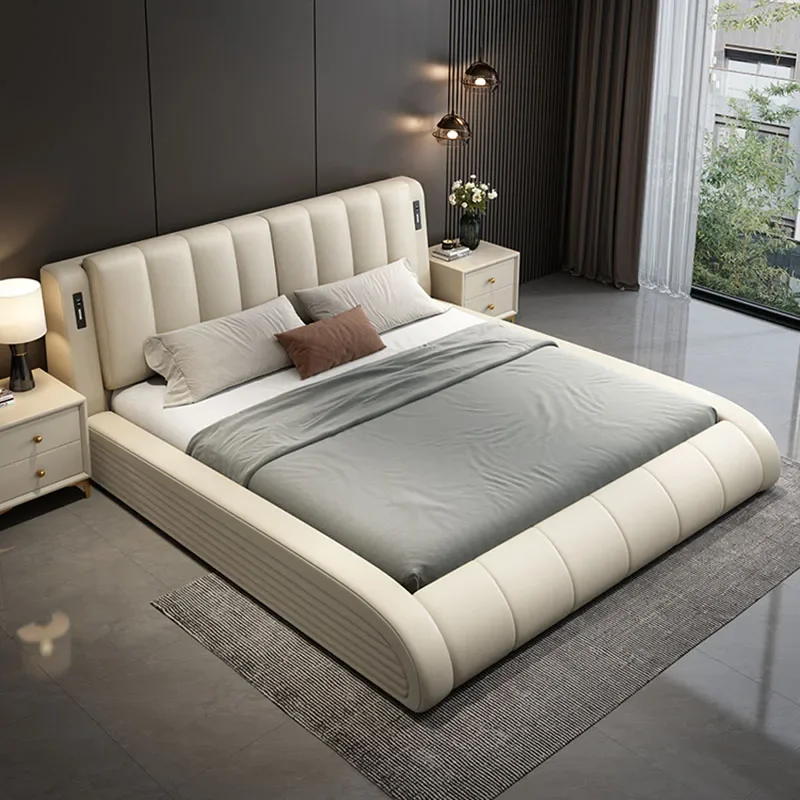 Leather Safe Bed Design Modern Bedroom Children Human Dog Sun Bed Beauty Sleeping Letto Matrimoniale Lounge Suite Furniture