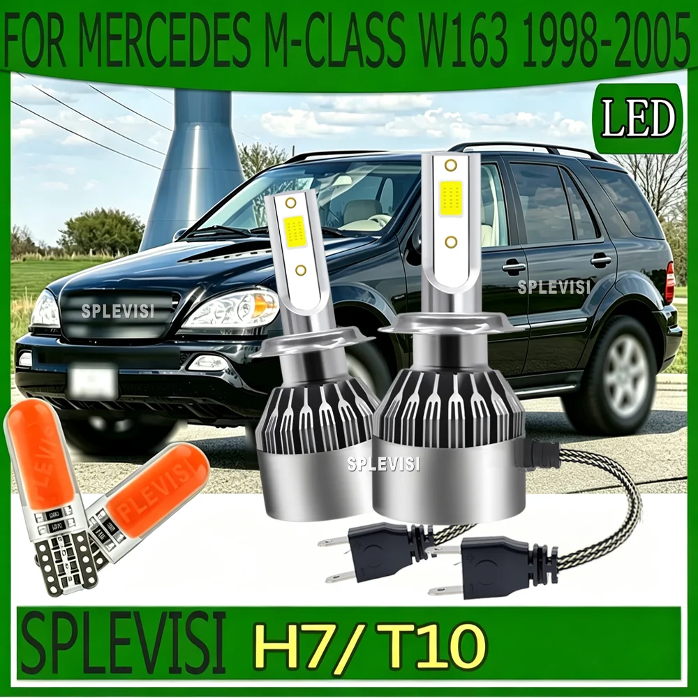 H7 477 LED Headlight Lamps Power Saving High Brightness For Mercedes M-Class W163 1998 1999 2000 2001 2002 2003 2004 2005