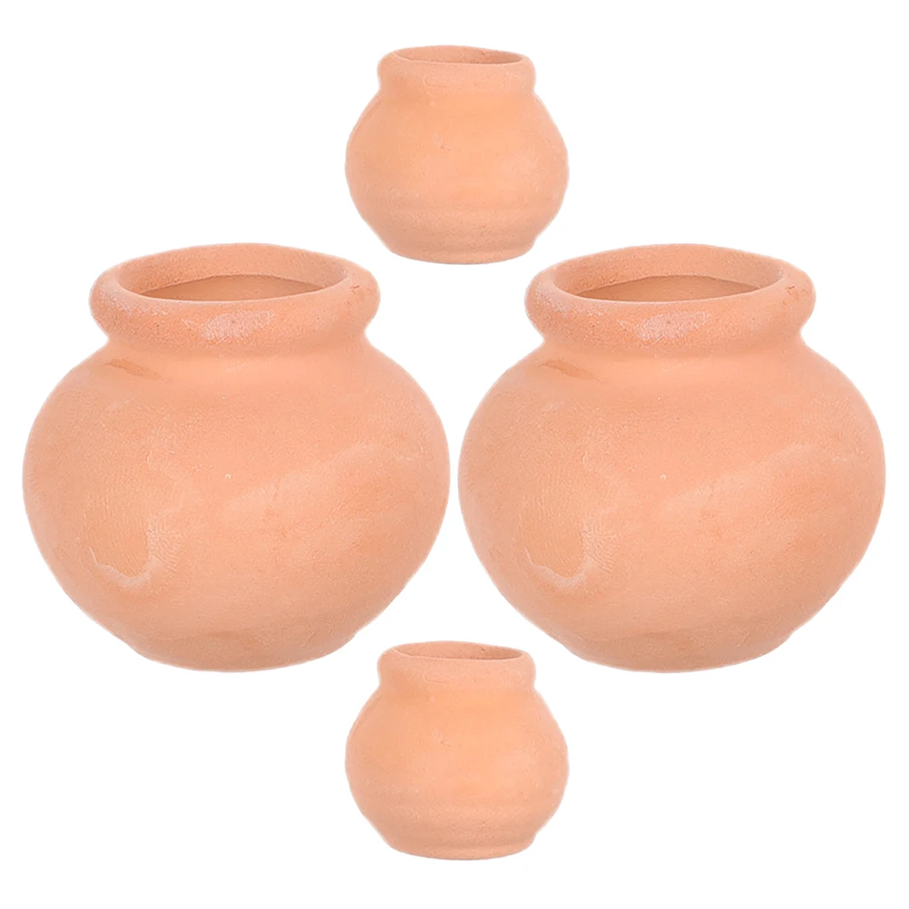 

4 Pcs Mini Flower Pot Holiday Planter Table Cactus Pots Cute Ceramics Arrangement