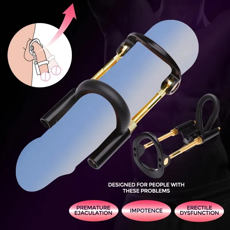 Penis Edge Extender Enlarge Device Adjustable Dick Enhancer Stretcher Penis Growth Sex Toys for Men Delay Lasting Trainer