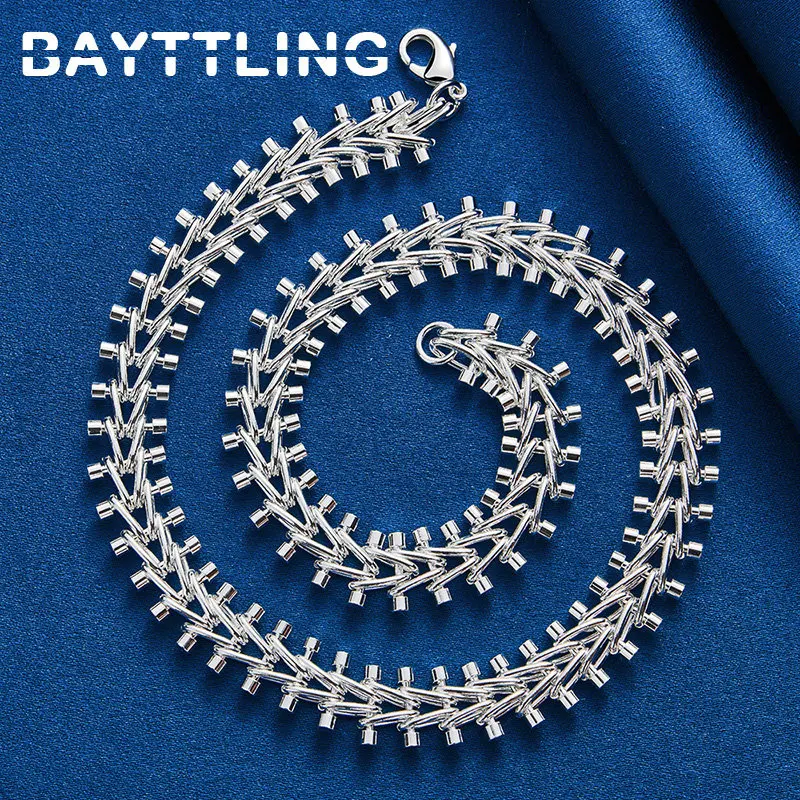 925 Sterling Silver 18 Inches Exquisite Braided Chain Necklace For Women Men Fashion Wedding Party Engagement Gift Jewelry