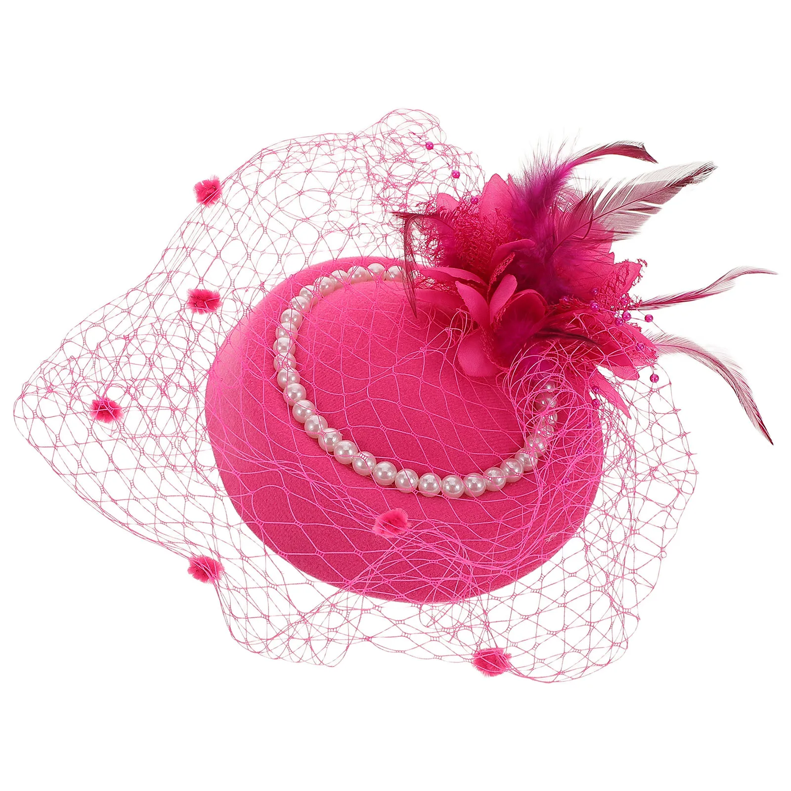 

Mesh Fascinator Hats for Women Pearl Hair Clip Bridal Headpiece Wedding Banquet Headdress Lightweight Comfortable Match