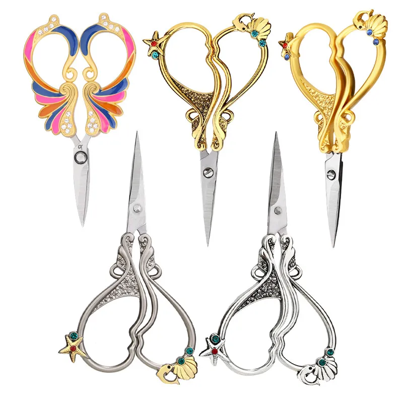 

MIUSIE Vintage Tailor Sewing Scissors Stainless Steel Sewing Scissors Household Sewing Tools Cross-Stitch Sewing Supplies