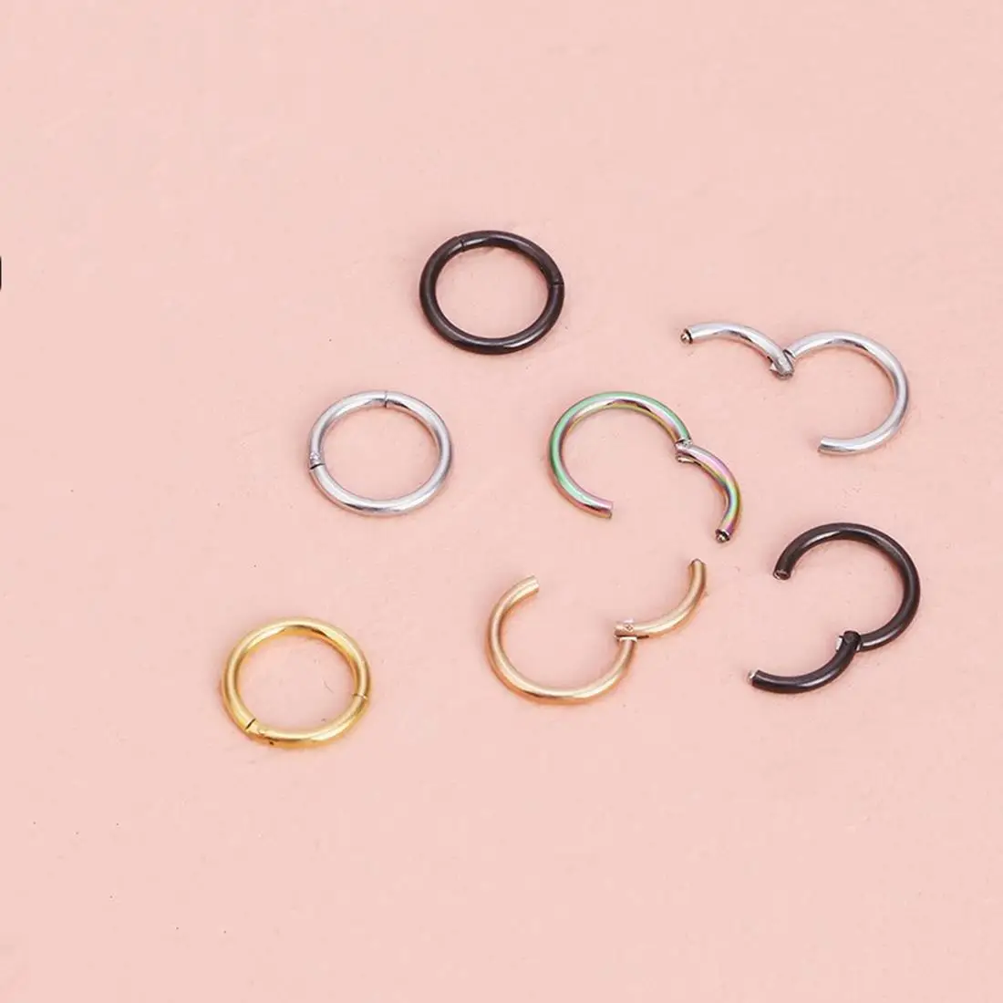1 قطعة للجنسين الأنف الدائري هوب أقراط هيئة ثقب الفولاذ المقاوم للصدأ 316L الغضروف أقراط للنساء الرجال خواتم الأنف الموضة #4
