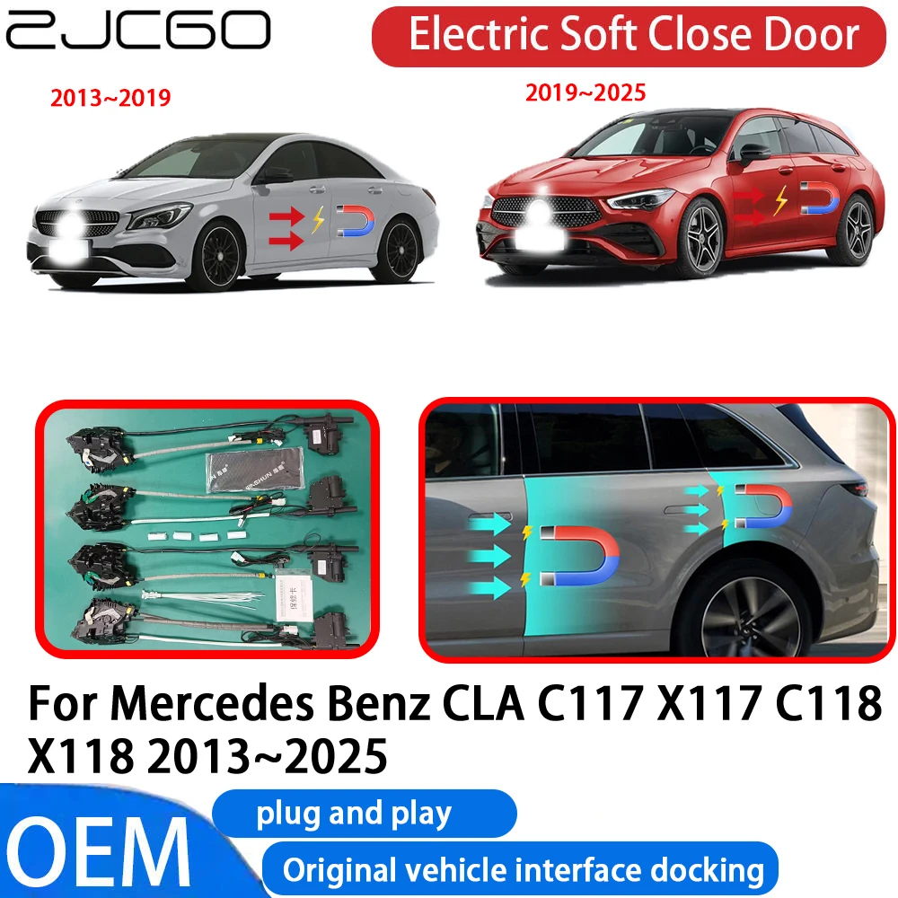 

ZJCGO for Mercedes Benz CLA C117 X117 C118 X118 2013-2025 Car Automatic Electric Soft Close Door Closer System OEM Plug and Play