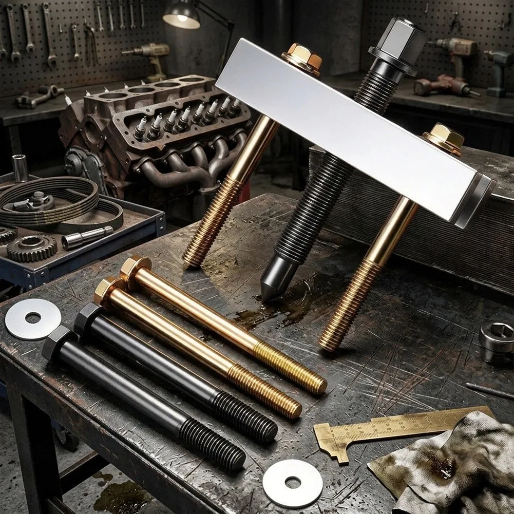 Crankshaft Pulley Puller Built from Wear Resistant Iron for Repeated Use in Mechanical Repair and Overhaul Settings