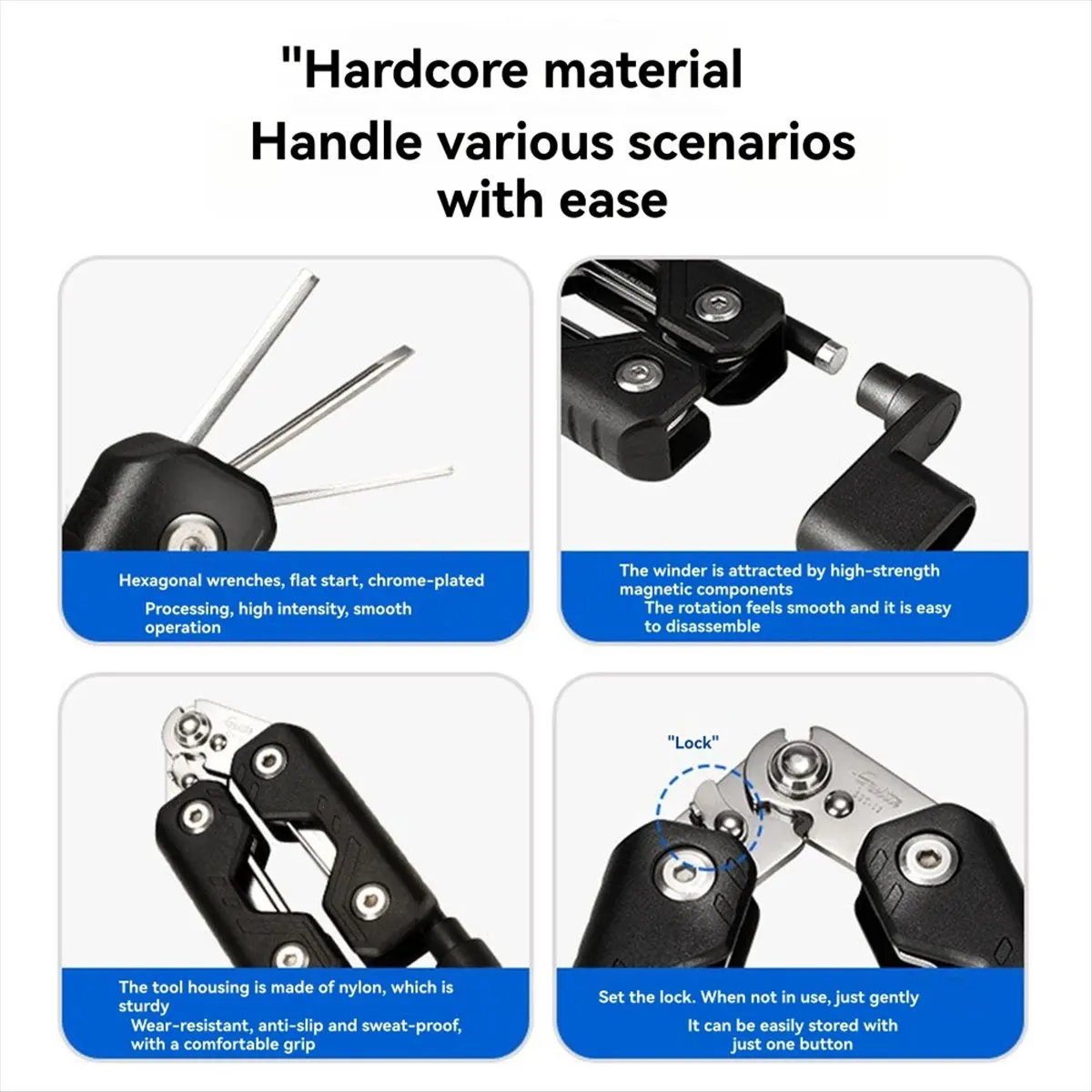 N94R Guitto GGT-02 Guitar Bass String Cutter 7-in-1 Musical Instrument Repair Tool with String Winder/Bridge Pin Puller