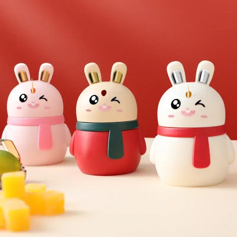 

Cute Rabbit Toothpick Box Toothpick Dispenser Push Press Type Toothpick Jar Holder Household Convenient Gift Home Gadget