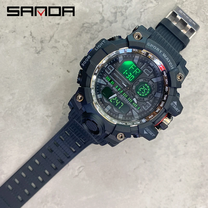 2022 Sanda Top Brand Sports Men\'s Watches Military Quartz Watch Man Waterproof Wristwatch For Men Clock Shock Relogios Masculino