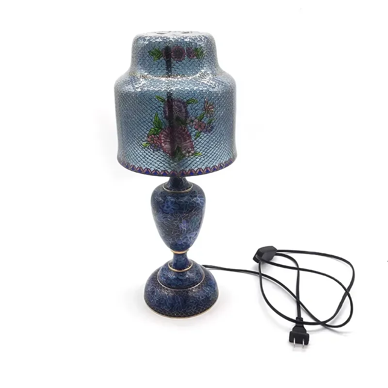 Chinese Style Luxurious Decorative Cloisonne Bedside Table Lamp