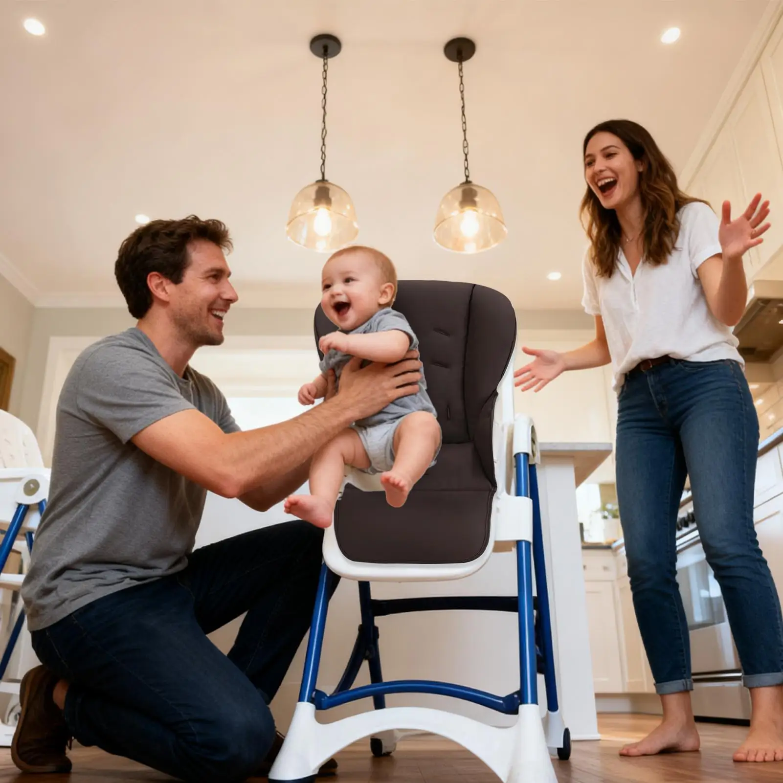 Fodera per seggiolone di ricambio Comodi cuscinetti per sedie da pranzo Cuscino di protezione per sedile da pranzo in pelle PU per ragazzi e ragazze Sons