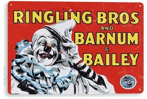 TIN SIGN Ringling Bros Circus Metal Ring Tent Art Kitchen Store Farm A593 --Tin Sign