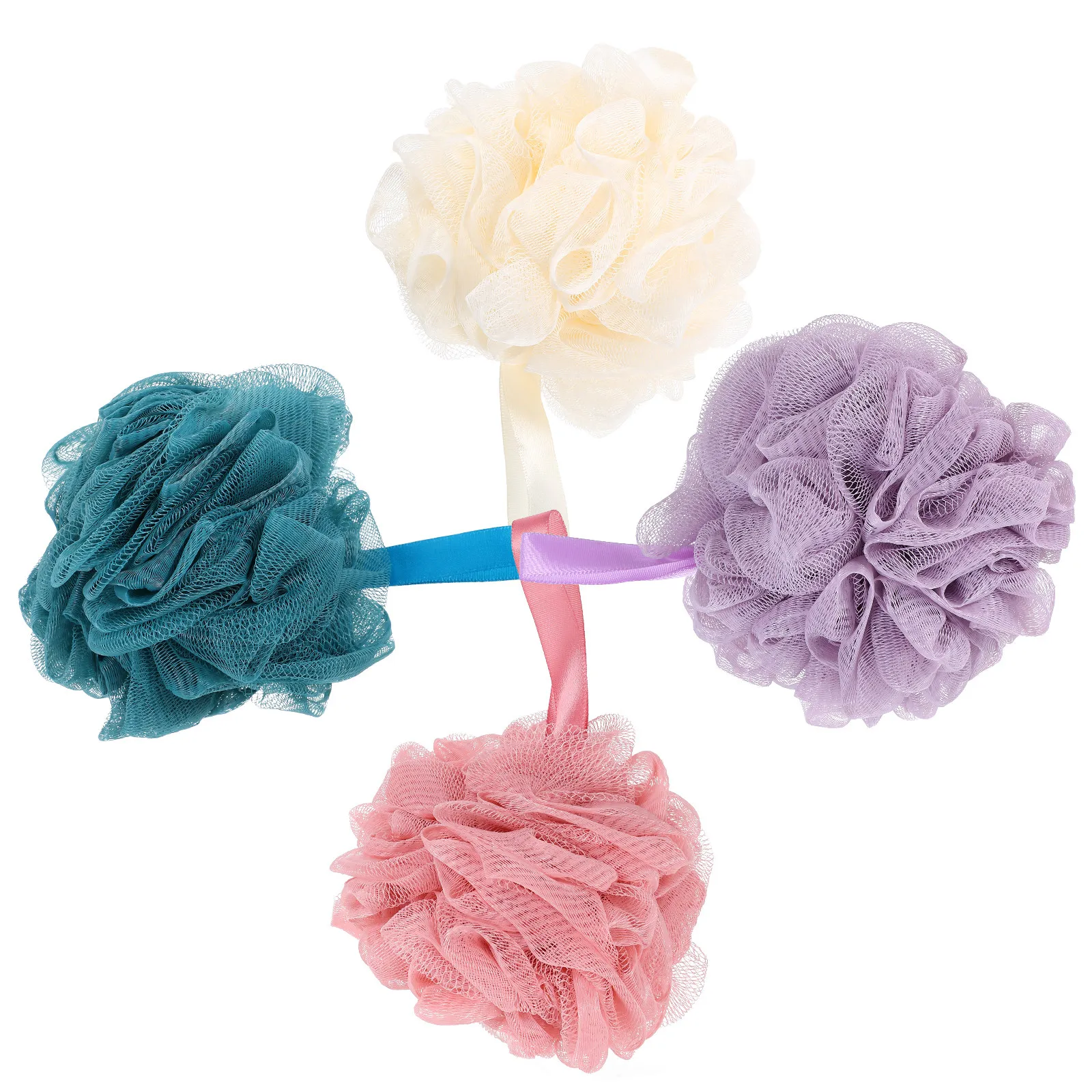 

4Pcs Bath Ball Exfoliating Shower Loofah Body Scrubber Skin Cleaning Scrubber Foaming Ball Household Bath Loofah