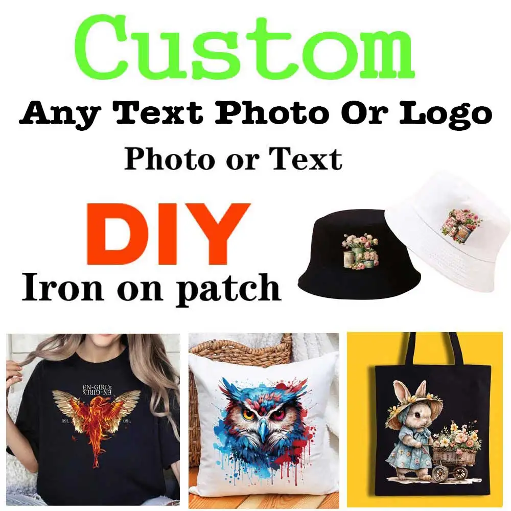 Custom Logo Or Pictures Iron-On Transfer For Clothing DIY A-Level Washable T-shirts Thermal Stickers DTF Heat Transfer Patches