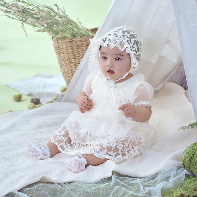 Dave Bella Baby Jumpsuit Summer New Girl's Romper Casual Sweet Cute Mesh Comfortable Newborn Creeper Party DB2251434
