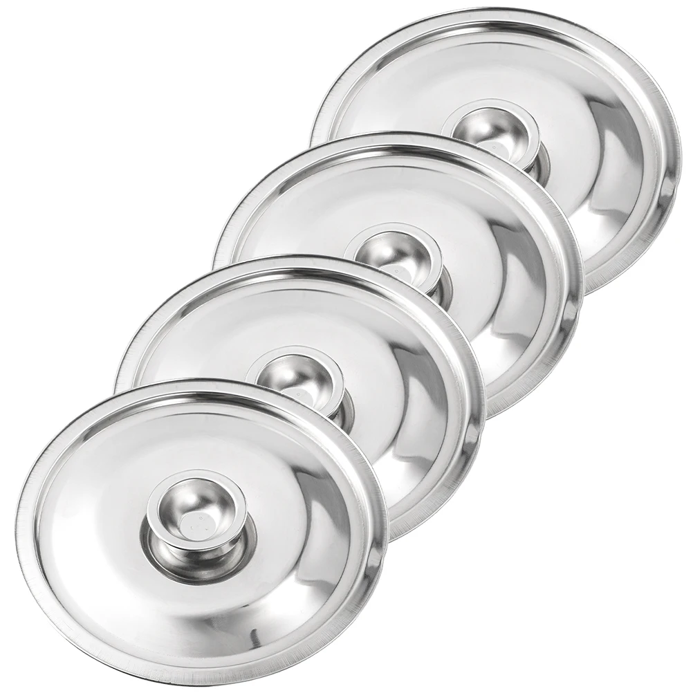 

4pcs Oil Pot Lids 14cm Stainless Steel Universal Jar Cover Metal Seasoning Cooker Lid Knob Kitchen Accessories