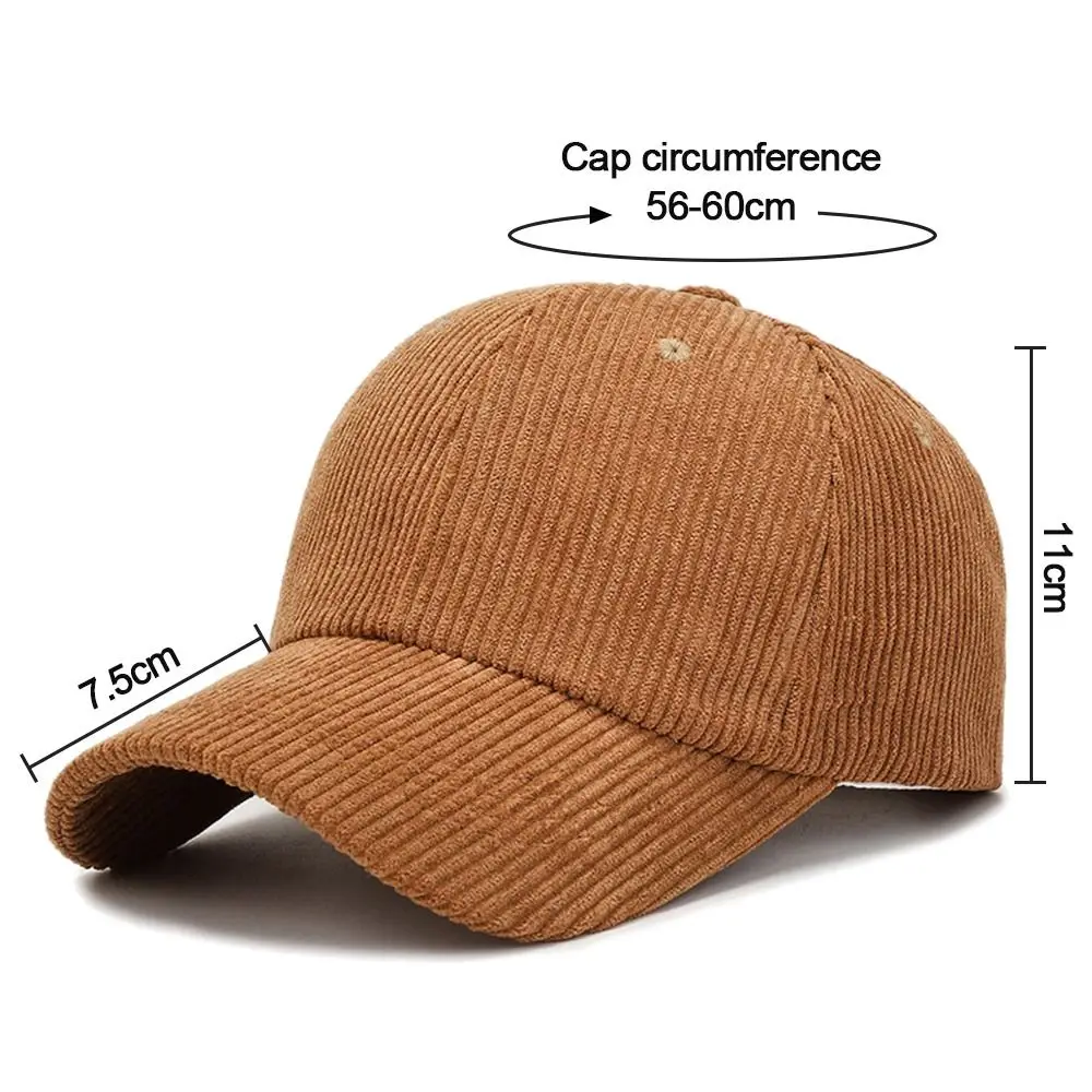 Spring Autumn Corduroy Baseball Cap Unisex Vintage Baseball Hat Women Men Outdoor Adjustable Hip Hop