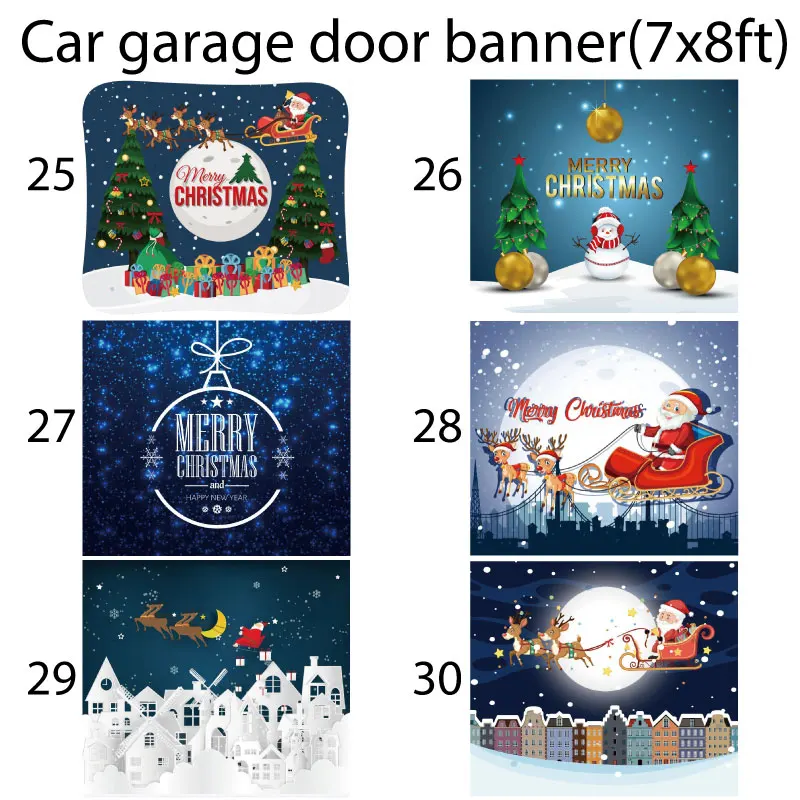 DD 7x8ft No.15-28 Garage Door Christmas Banner 7 X 8 Garage Banner Custom Vinyl Decoration Happy Halloween Christmas Car Banners