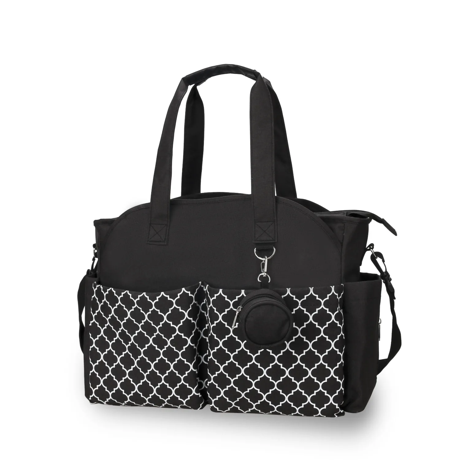 Multifunctional Maternity Bag Large Capacity Waterproof Diaper Bag Geometric Print Wear-Resistant with Pacifier Bag