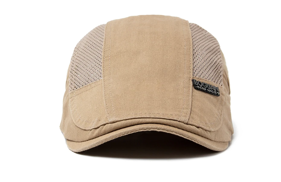 Mesh Cap Baskenmütze Für Männer Mode Brief Label Berets Sommer Baumwolle Atmungsaktive Sonnenblende Frauen Casual Entenschnabel Hut Einstellbar – Detail 7