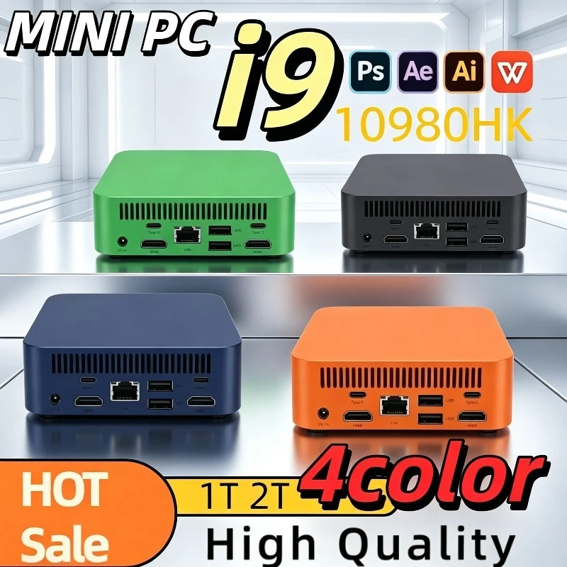 New MINI PC  Core i9 10980HK 16GB RAM 1TB 2TB SSD WIFI 6 BT5.2 4K HD Mini Gaming Office Study Pc