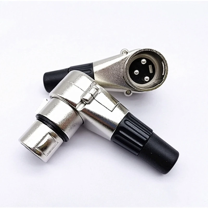 3 Pin Adapter Durable Metal 3-Pin Connector Microphone Plug Male/Female Multi-directional Connector Durable Dropship