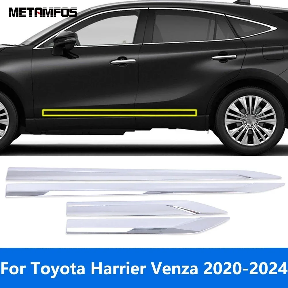 

Для Toyota Harrier Venza 2020 2021 2022 2023 2024 хромированная полоса боковой линии двери, обшивка кузова, молдинг, аксессуары, Стайлинг автомобиля
