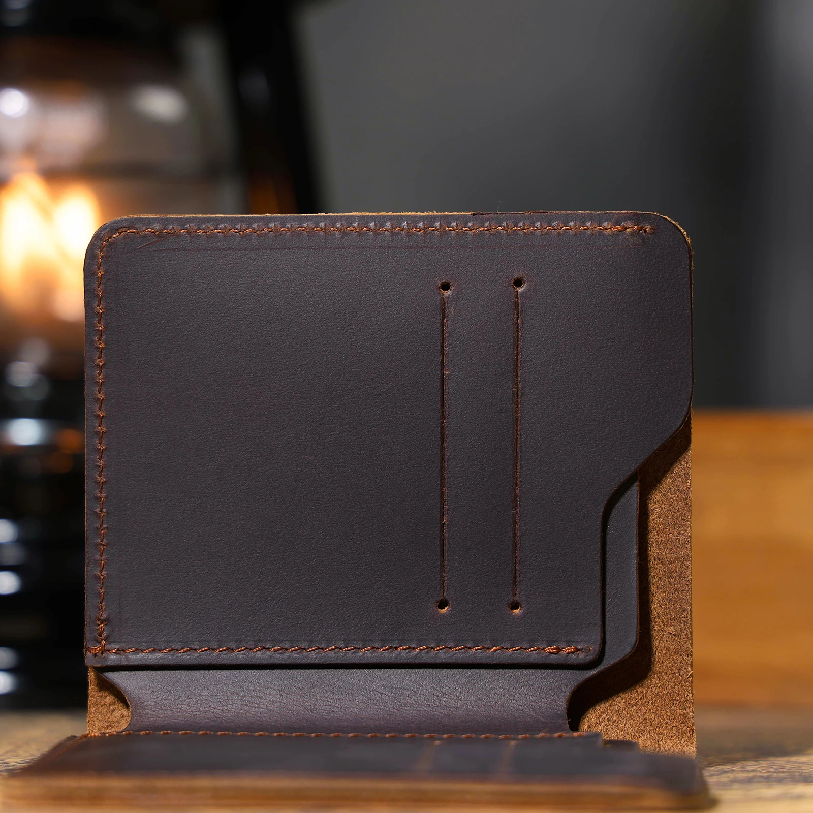 Echtes Leder Herren-Geldbörse Kartenhalter Einfache Mini-Geldbörse Perfekt zum Tragen von Bargeld & Karten – Detail 8