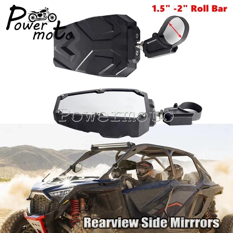 For Polaris Yamaha YXZ Kawasaki Teryx 1000 Honda Pionner Can-am Maverick X3 UTV Side Mirrors 1.5