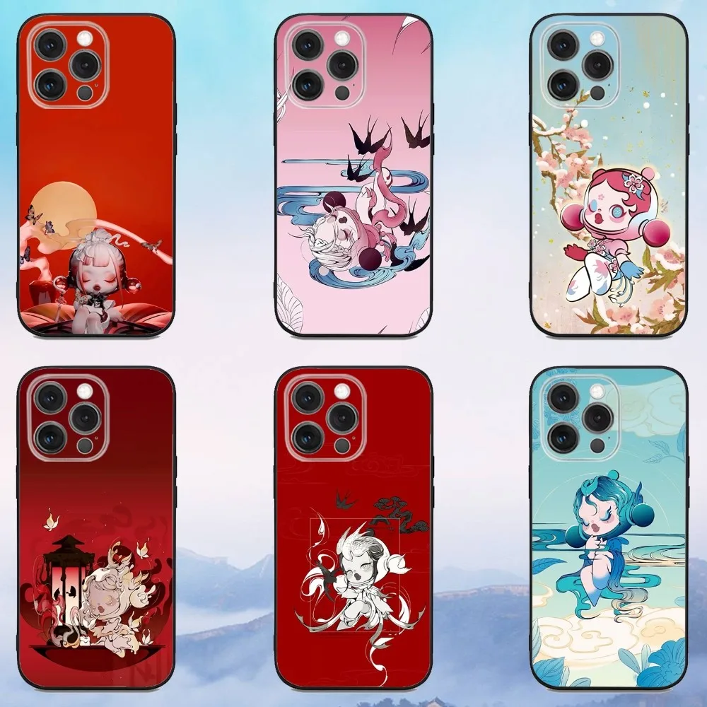 

Cute S-SkullpandaS Phone Case For iPhone 16e,16,15,14,13,12,11,Pro,X,XS,Max,XR,Plus,Mini Soft Black Cover