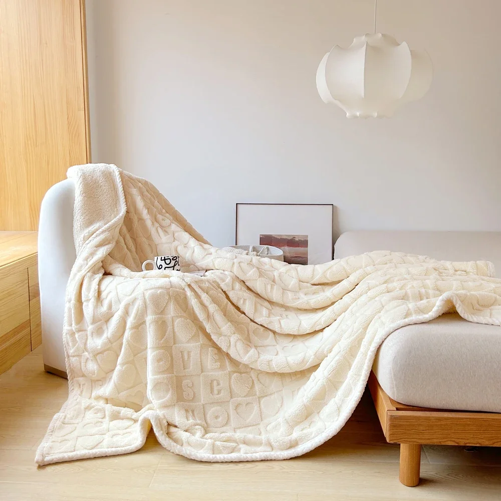 

Thicken Blanket Double Side Design Bedspread 겨울이불 Warm Plaid Sofa/Office Nap Blanket Travel Shawl Solid Color Blankets