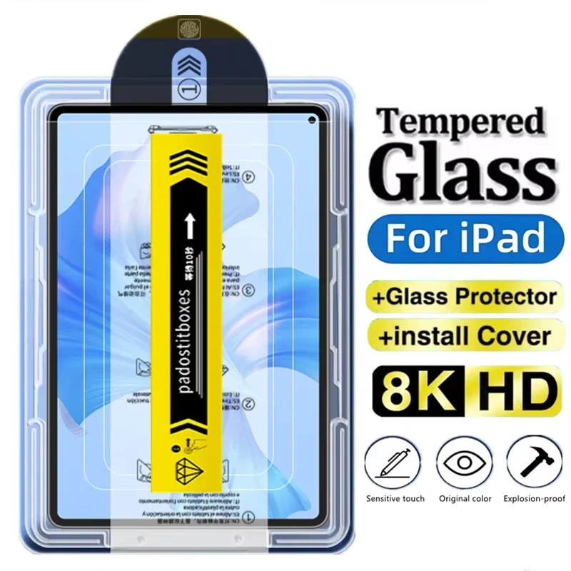 HD Light-transmitting Tempered Glass For iPad Pro 13 11 10 12.9 M4 M3 M2 10th 9th For iPad Air 13 Mini 6 7 Screen Protector Film