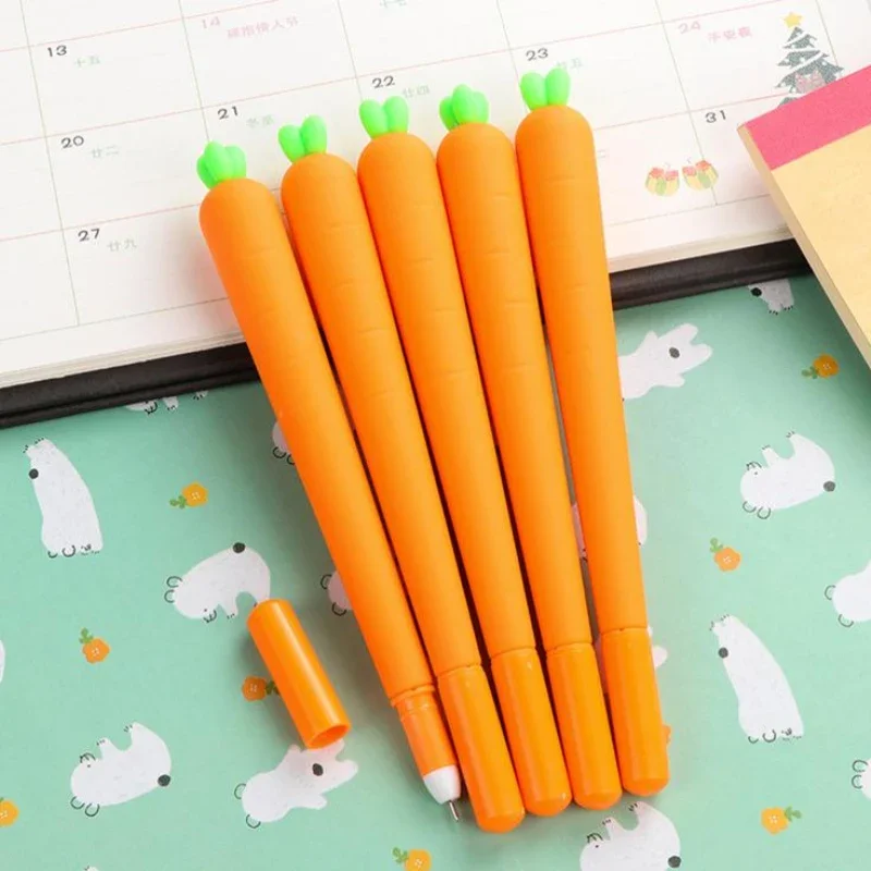 

0.5mm Novelty Fresh Carrot Gel Ink Pen Promotional Gift Stationery School & Office Supply Birthday Gift 1pcs