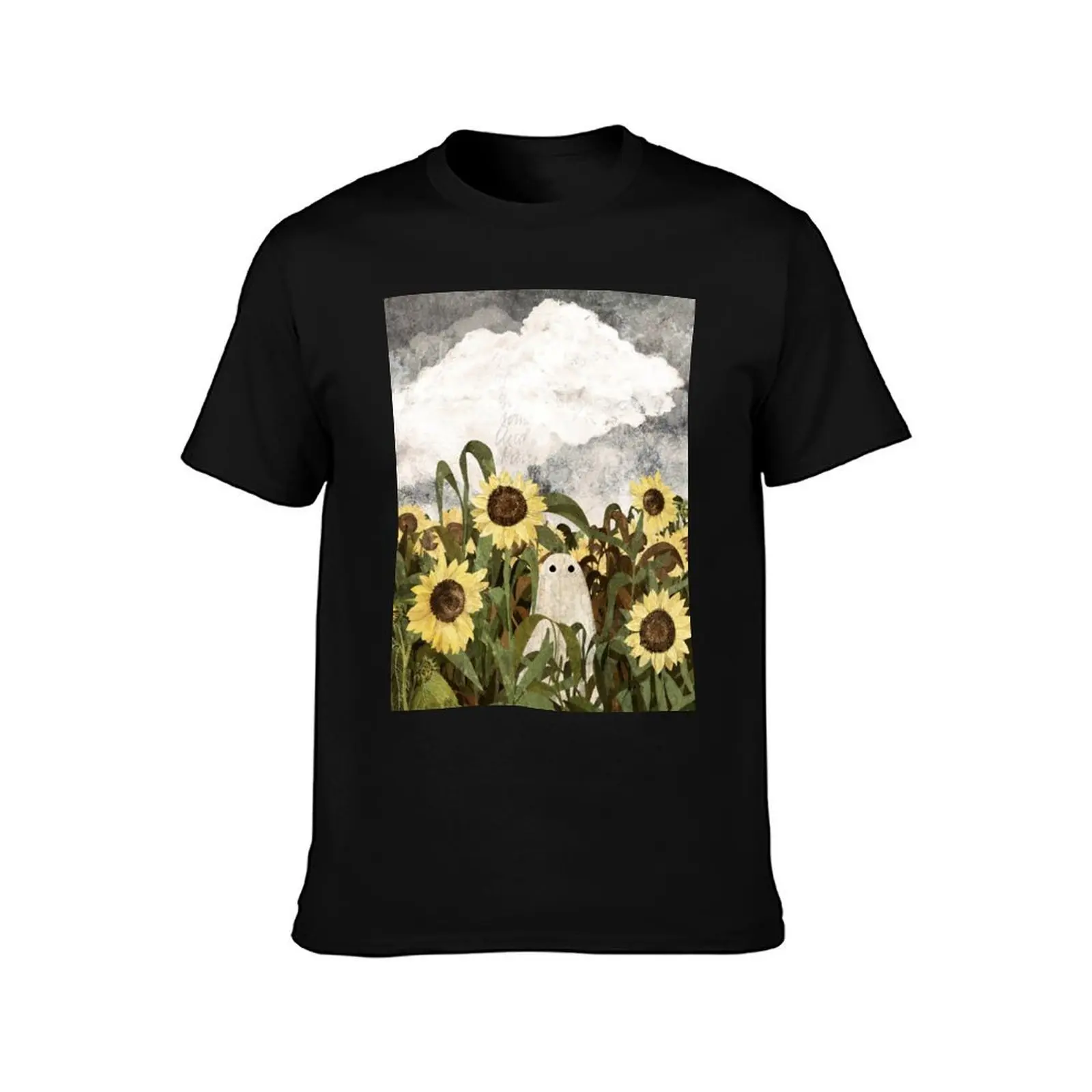 There's A Ghost in the Sunflower Field Again... T-Shirt Work Wear Breathable Tee T-Shirt