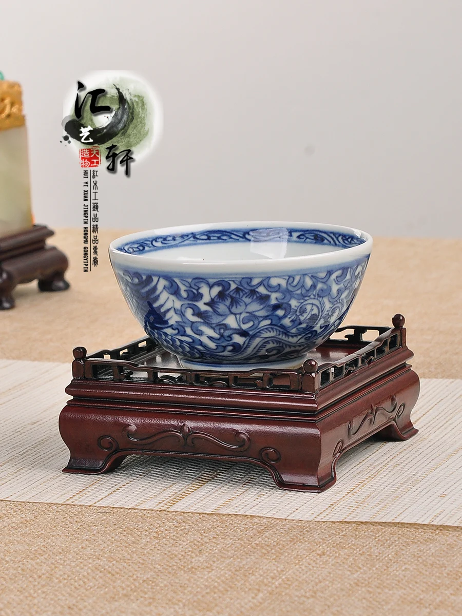 

Modern Simplici rican Rosewood Carving Flower Pot Stand Base Sculpture Carving Home Decoration Wood Sculpture Base