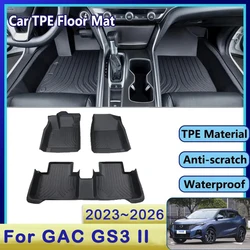 Car Floor Mats For GAC Trumpchi GS3 Emzoom Yingsu II 2023 2024~2026 Waterproof Pads Foot Carpet Floor Cover Set Auto Accessories
