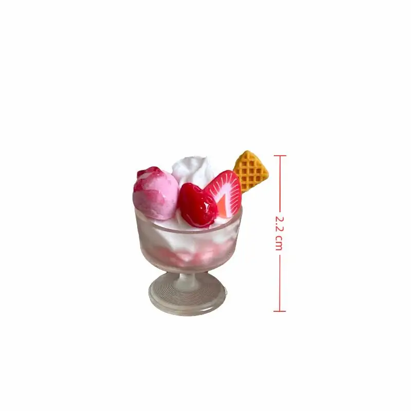 1/2/3/4/5Pcs Miniature Dollhouse อาหารของเล่นสตรอเบอร์รี่บอลสีชมพูถ้วยไอศกรีมรุ่น DIY ตกแต่งสําหรับตุ๊กตาอุปกรณ์เสริมเด็กของขวัญ