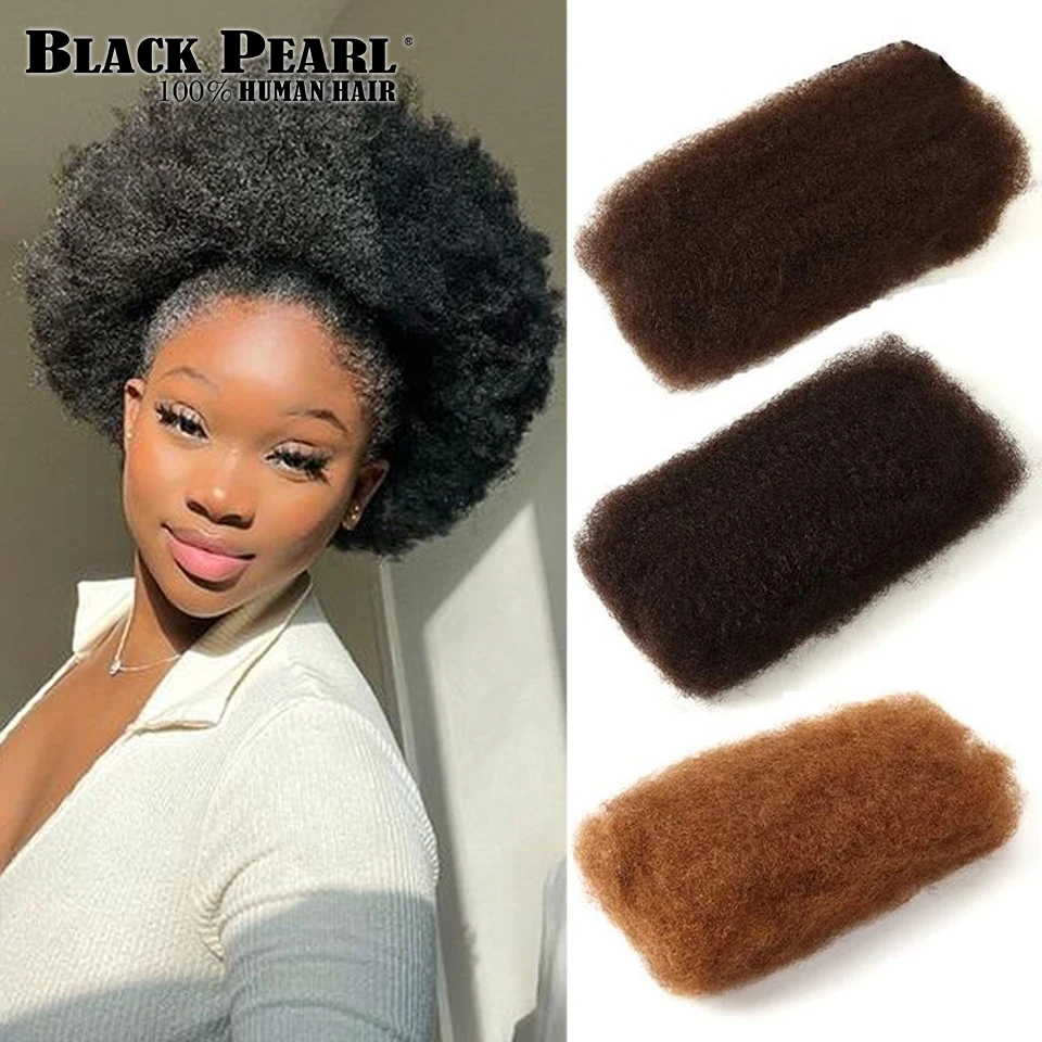 

Black Pearl Remy Afro Kinky Curly Locks Hair Extensions Affordable Afro Kinky Bulk Human Hair Auburn Color For Braiding DreadLoc