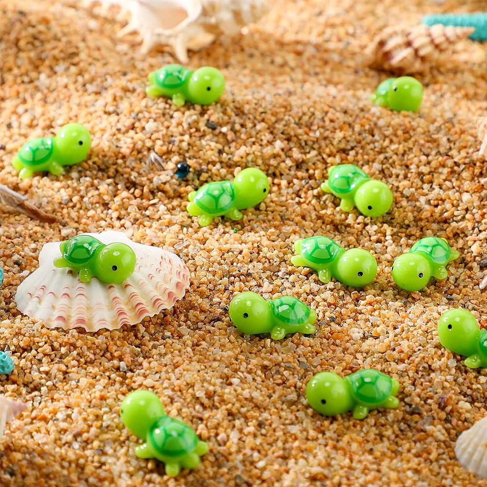 سلحفاة صغيرة من الراتينج ، زخارف حديقة خيالية لطيفة ، نباتات منزلية رائعة ، ديكور يدوي الصنع ، منظر طبيعي صغير ، 5 ، 10: 50