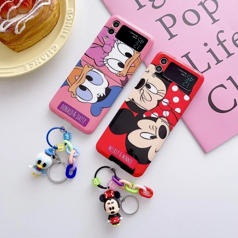 Disney Mickey Minnie Mouse Donald Daisy Duck Winnie the Pooh Piglet Phone Case For Samsung Galaxy Z Flip 3 4 5 5G Hard Cover