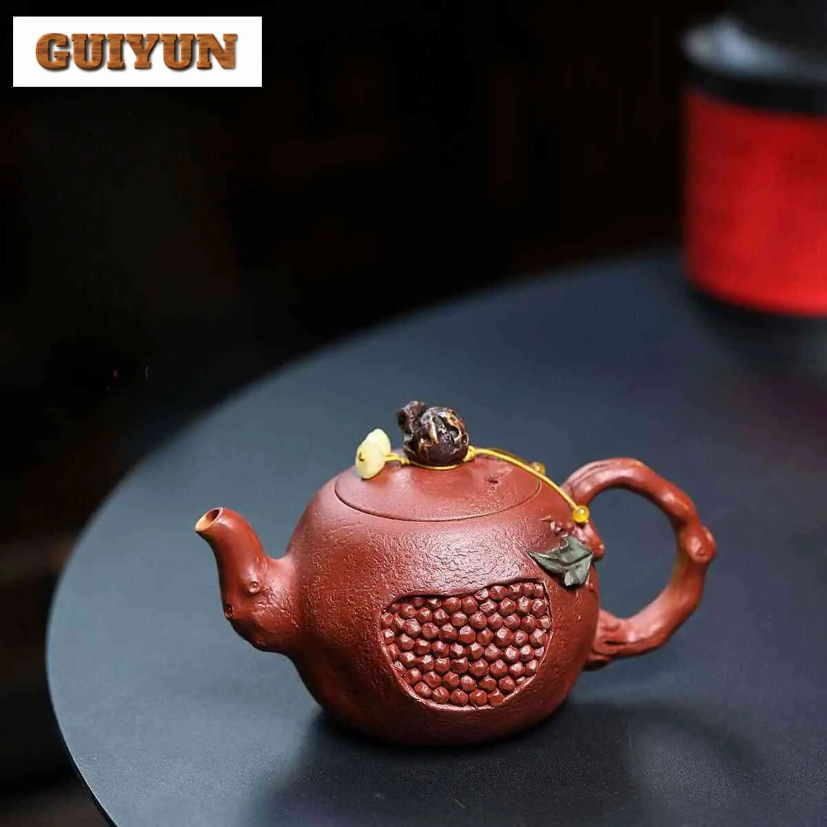 300ml Aesthetic Yixing Purple Clay Teapots Handmade Pomegranate Pot Raw Ore Downhill Mud Kettle Chinese Zisha Tea Set Collection